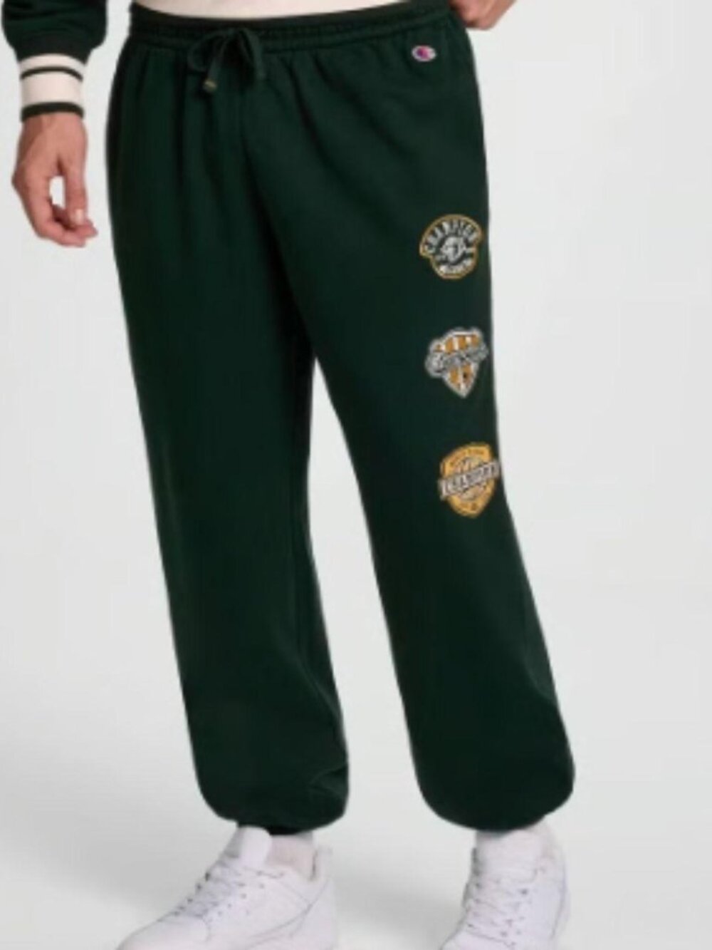 Champion Men's Phys. Ed. Patch Sweatpants,pine grove,limited edition, green
